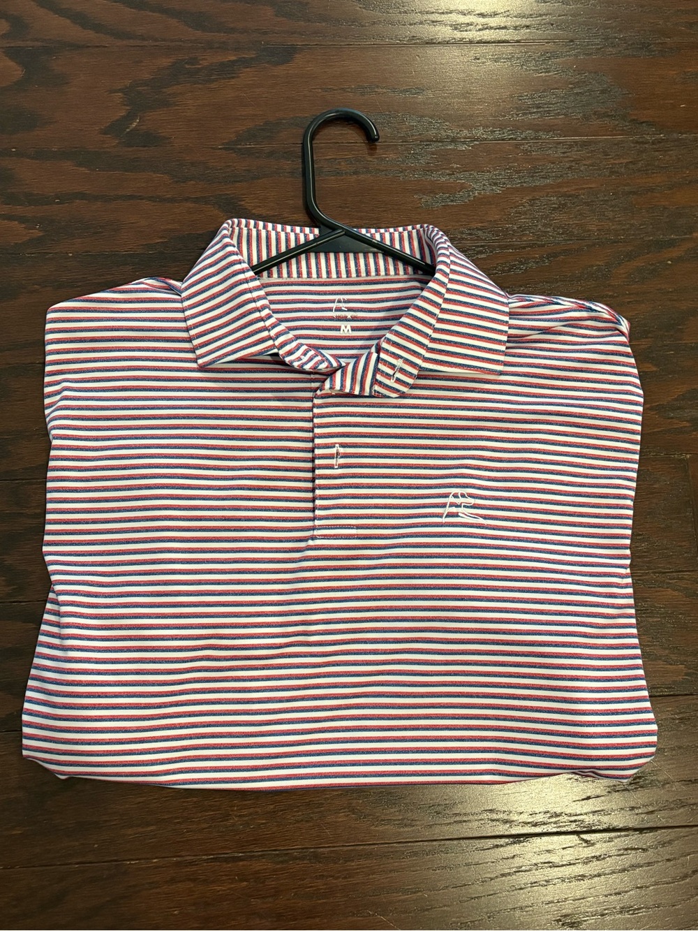 Striped Performance Polo Shirt - Red/White/Blue